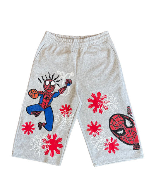 1 OF 1 KODA CUSTOM SPIDER-MAN 3/4 SWEATPANTS (ONLY 5 BEING MADE)