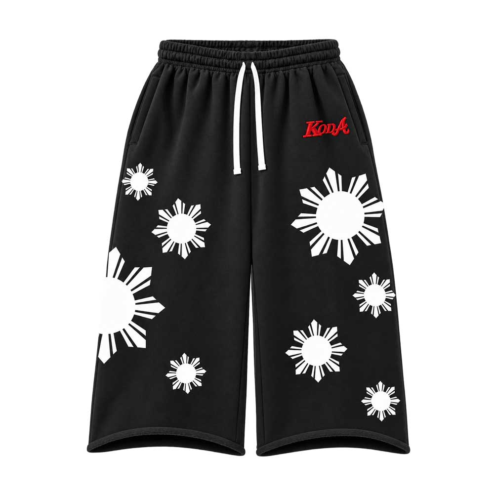 KODA "HERITAGE" 3/4 SWEATPANTS - BLACK / WHITE