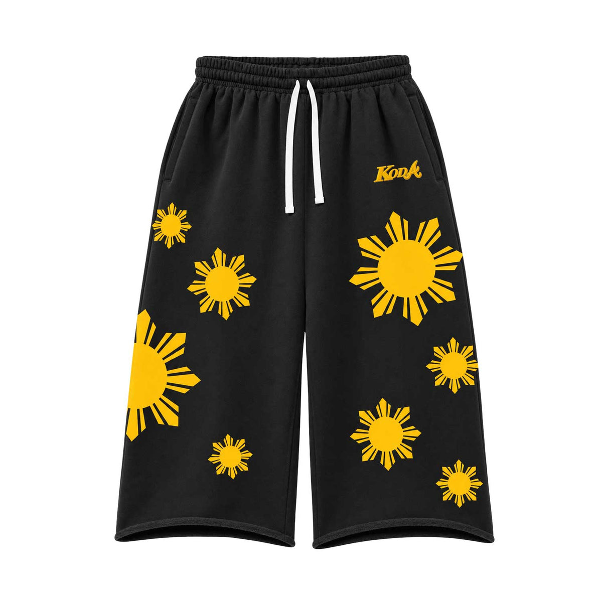 KODA "HERITAGE" 3/4 SWEATPANTS - BLACK / SUN YELLOW